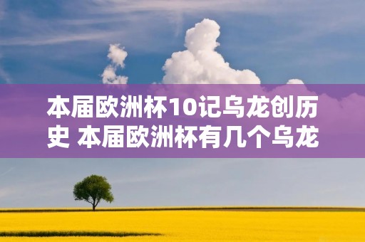 本届欧洲杯10记乌龙创历史 本届欧洲杯有几个乌龙