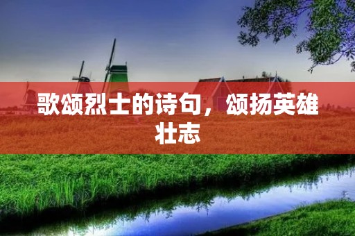 歌颂烈士的诗句,颂扬英雄壮志