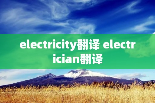 electricity翻译 electrician翻译
