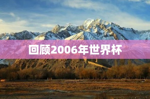 回顾2006年世界杯：意大利夺冠，法国无缘卫冕
