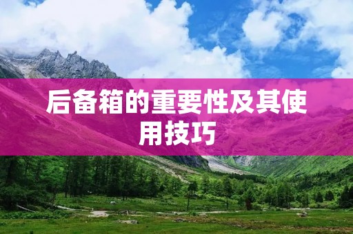 后备箱的重要性及其使用技巧 后备箱的重要性及其使用技巧