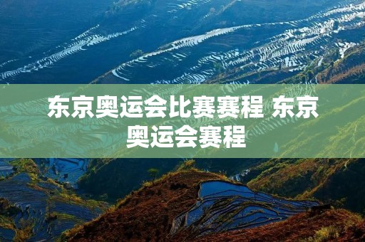 东京奥运会比赛赛程 东京 奥运会赛程