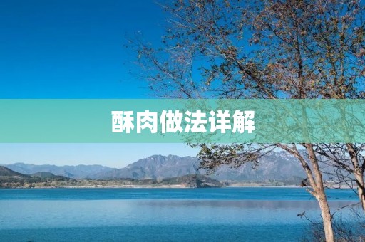 酥肉做法详解：让你的口感升级！