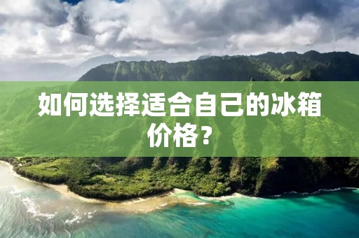 如何选择适合自己的冰箱价格？