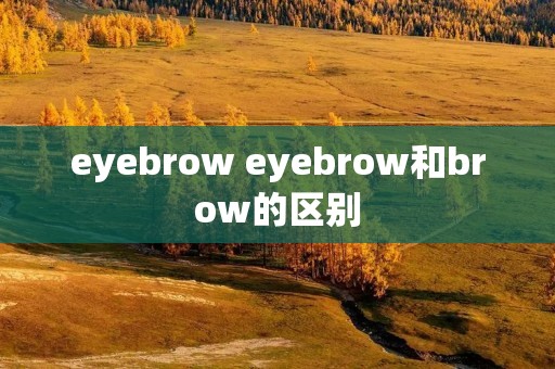 eyebrow eyebrow和brow的区别