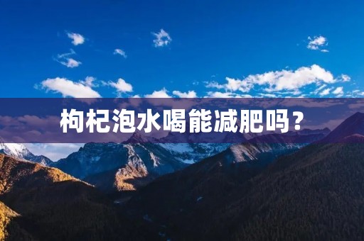枸杞泡水喝能减肥吗?