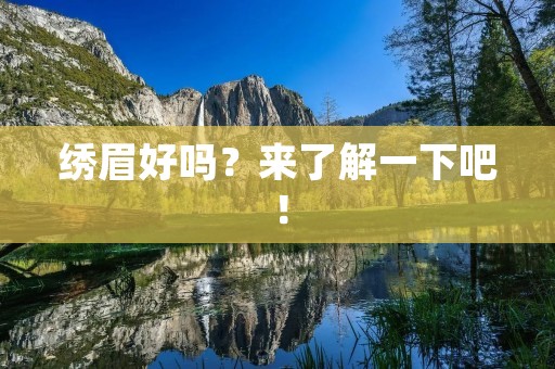 绣眉好吗?来了解一下吧! 绣眉好吗?来了解一下吧!