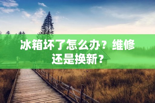 冰箱坏了怎么办？维修还是换新？