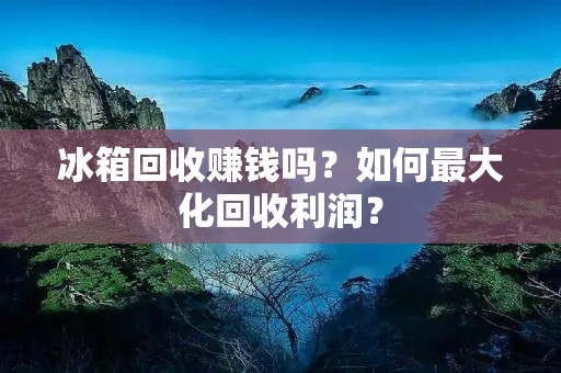 冰箱回收赚钱吗？如何最大化回收利润？