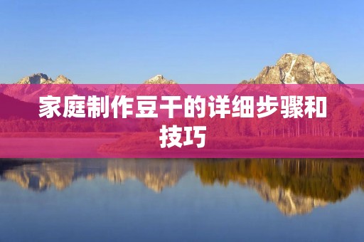 家庭制作豆干的详细步骤和技巧