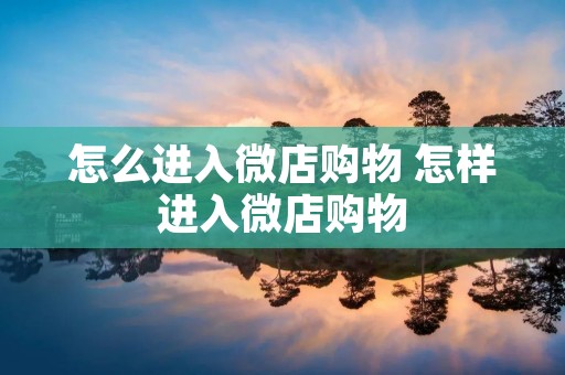 怎么进入微店购物 怎样进入微店购物 怎么进入微店购物 怎样进入微店购物