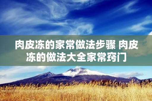 肉皮冻的家常做法步骤 肉皮冻的做法大全家常窍门 肉皮冻的家常做法步骤 肉皮冻的做法大全家常窍门