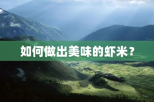 如何做出美味的虾米?