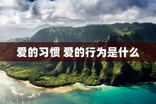 爱的习惯 爱的行为是什么
