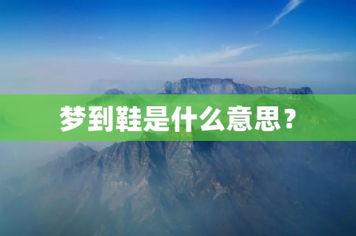 梦到鞋是什么意思?