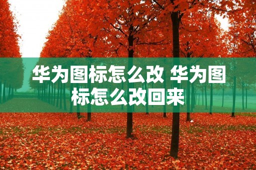华为图标怎么改 华为图标怎么改回来