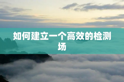 如何建立一个高效的检测场
