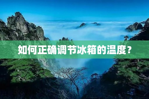 如何正确调节冰箱的温度?
