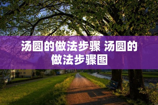 汤圆的做法步骤 汤圆的做法步骤图