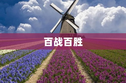 百战百胜：成功的秘诀