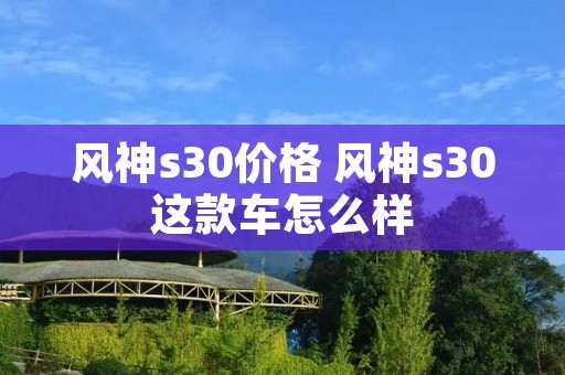风神s30价格 风神s30这款车怎么样 风神s30价格 风神s30这款车怎么样