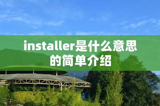 installer是什么意思的简单介绍