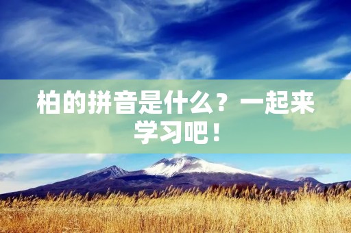 柏的拼音是什么?一起来学习吧! 柏的拼音是什么?一起来学习吧!