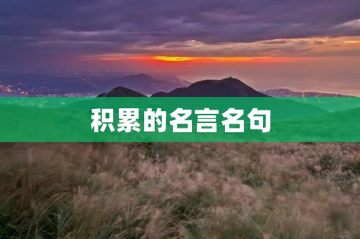 积累的名言名句 积累的名言名句