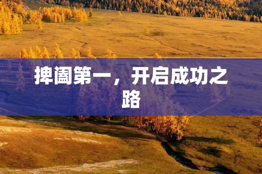 捭阖第一，开启成功之路