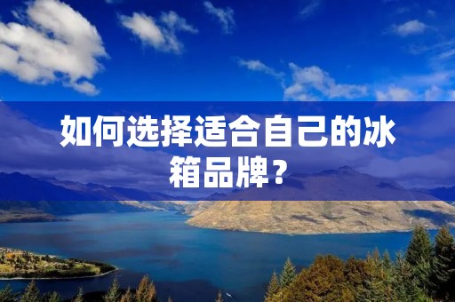 如何选择适合自己的冰箱品牌？