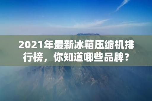 2021年最新冰箱压缩机排行榜，你知道哪些品牌？