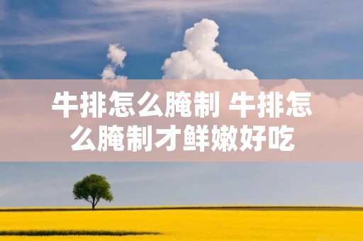 牛排怎么腌制 牛排怎么腌制才鲜嫩好吃
