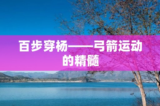 百步穿杨——弓箭运动的精髓 百步穿杨——弓箭运动的精髓