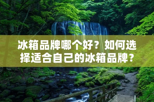 冰箱品牌哪个好？如何选择适合自己的冰箱品牌？