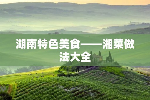 湖南特色美食——湘菜做法大全