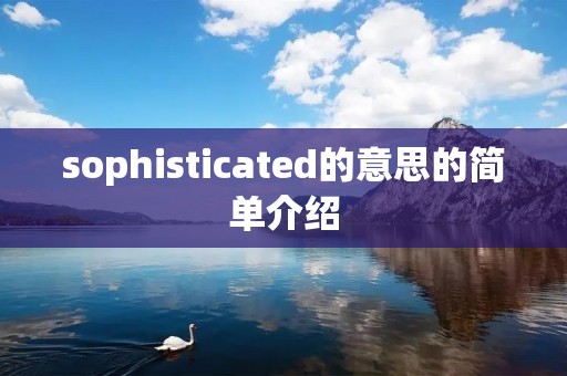 sophisticated的意思的简单介绍