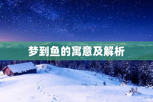 梦到鱼的寓意及解析