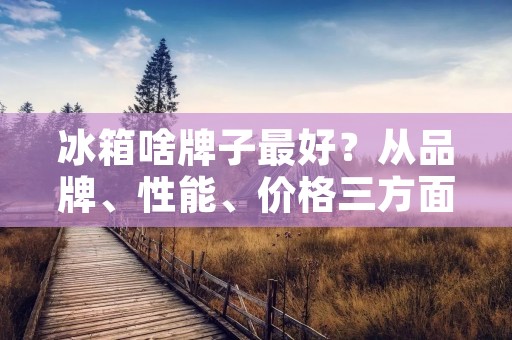 冰箱啥牌子最好？从品牌、性能、价格三方面分析