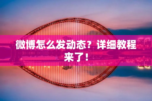 微博怎么发动态？详细教程来了！
