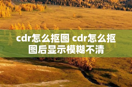 cdr怎么抠图 cdr怎么抠图后显示模糊不清
