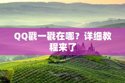 QQ戳一戳在哪?详细教程来了 QQ戳一戳在哪?详细教程来了