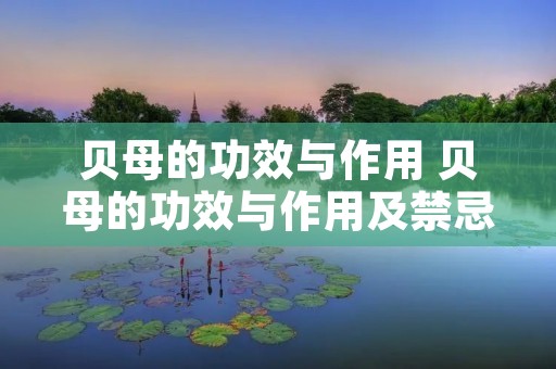 贝母的功效与作用 贝母的功效与作用及禁忌
