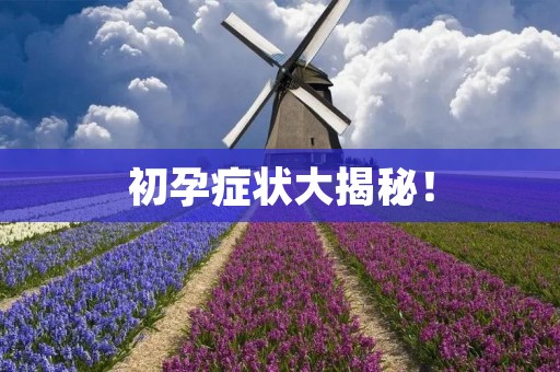 初孕症状大揭秘! 初孕症状大揭秘!