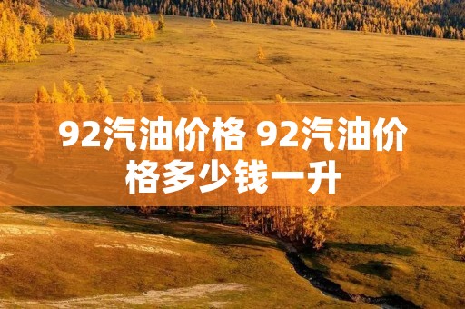 92汽油价格 92汽油价格多少钱一升