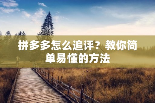 拼多多怎么追评?教你简单易懂的方法 拼多多怎么追评?教你简单易懂的方法