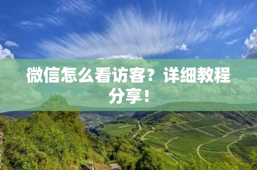 微信怎么看访客？详细教程分享！