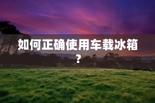 如何正确使用车载冰箱？
