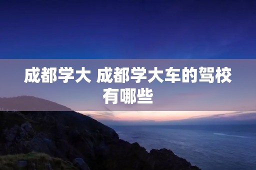 成都学大 成都学大车的驾校有哪些 成都学大 成都学大车的驾校有哪些