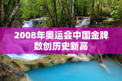 2008年奥运会中国金牌数创历史新高