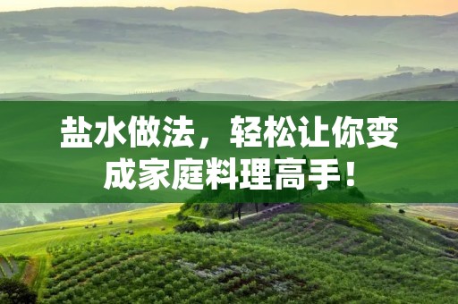 盐水做法,轻松让你变成家庭料理高手! 盐水做法,轻松让你变成家庭料理高手!